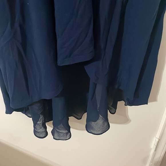 SOFT SURROUNDINGS Crescent Moon Tunic Blue Sweater Top Dress Hi Low Turtleneck L - Picture 8 of 8